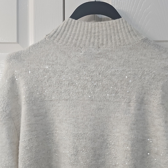 NWT Halogen Mock Neck Sequin Stripe Luxe Sweater XL - Picture 14 of 17